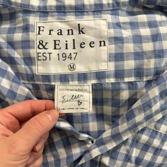 Frank & Eileen Plaid 100% cotton woven in Italy button down shirt - Picture 5 of 7